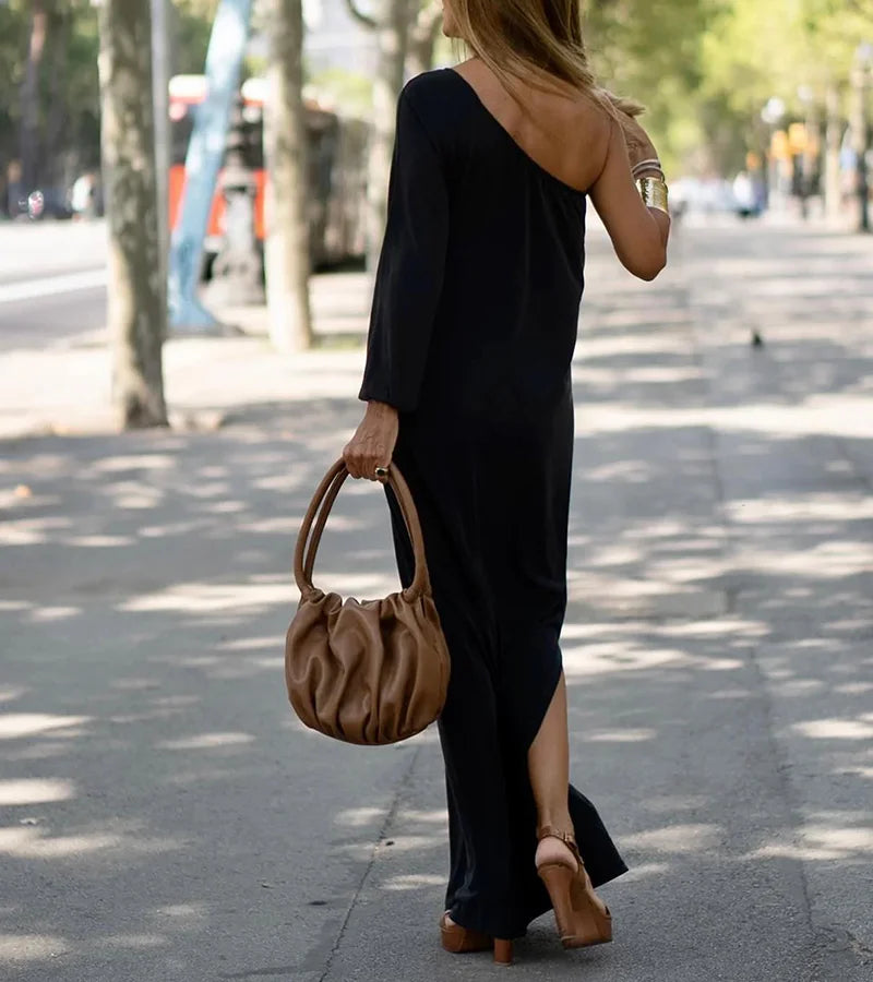 Vrouwelijke Maxi Jurk Off-shoulder Zomerjurk Soepel Vallen