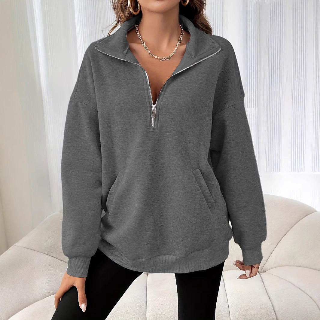 Dames Zachtste Half-Zip Trui Comfortabel en Casual - StudioMarella