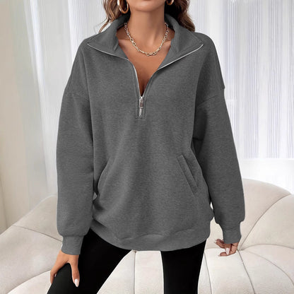 Dames Zachtste Half-Zip Trui Comfortabel en Casual - StudioMarella