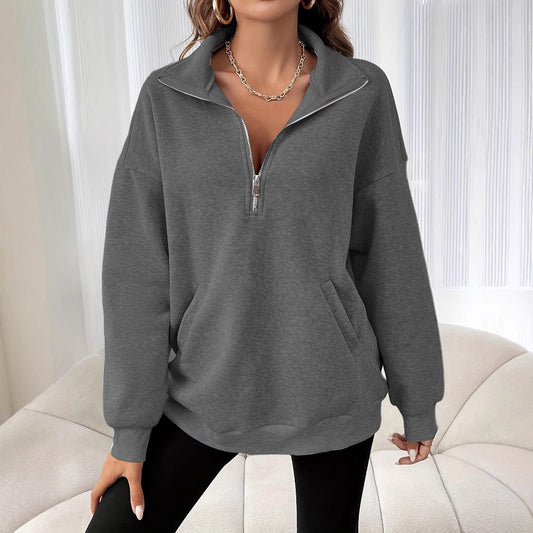 Dames Zachtste Half-Zip Trui Comfortabel en Casual - StudioMarella