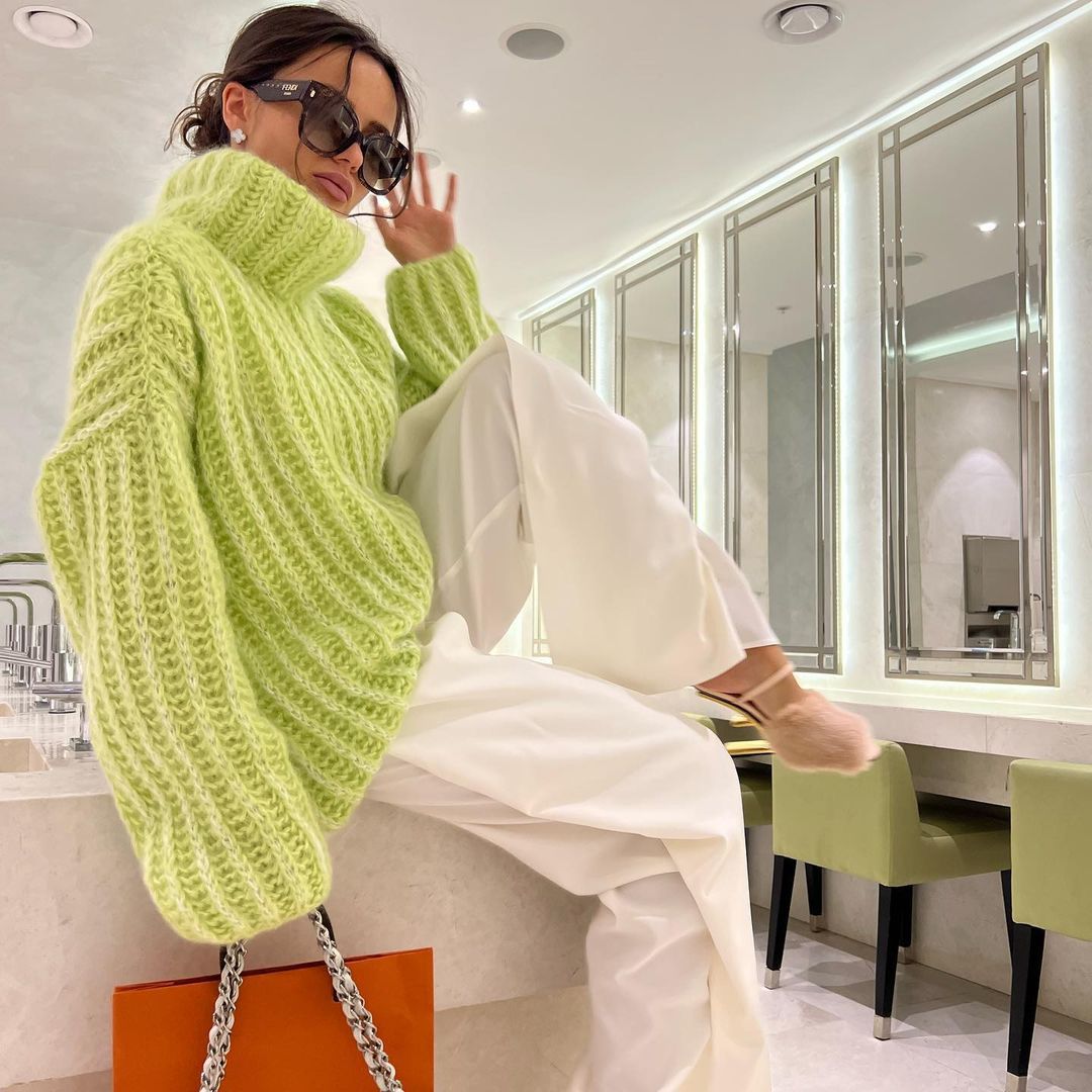 Dames Trui Oversized Zacht Gebreid Coltrui