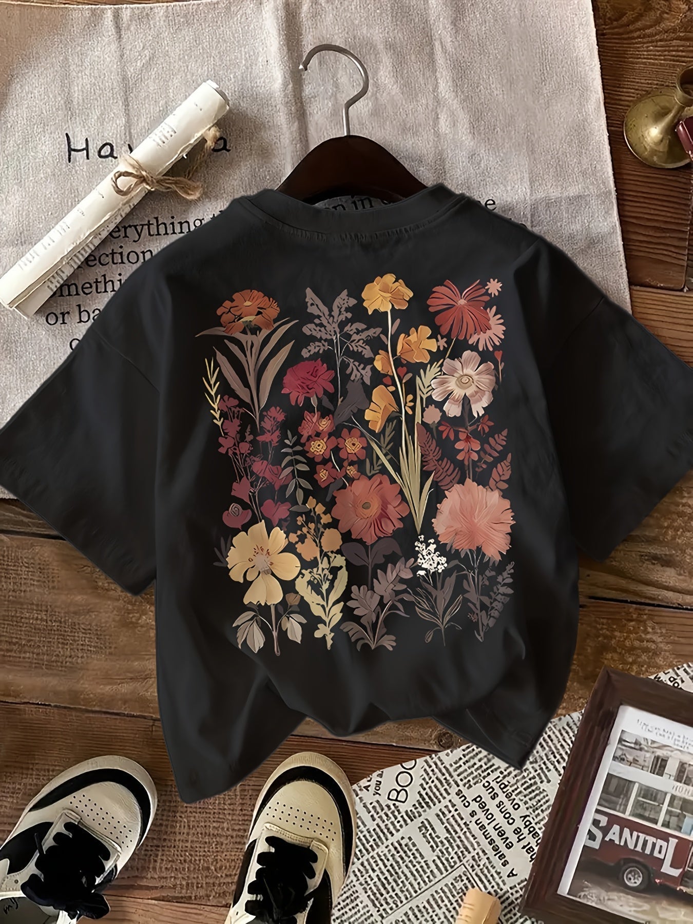 Vrouwelijke Bloemen T-shirt Korte Mouwen Zomer