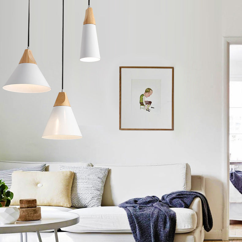 Hanglamp Hout Aluminium E27 Kleurrijk Eetkamer Woonkamer Keuken Designlamp Modern