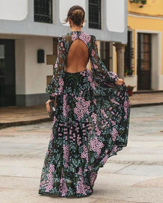 Jurk Bloemenprint Maxi Rugloos Zomerjurk Vintage Look - StudioMarella