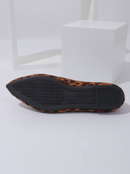 Dames Ballerina's Comfortabele Panterprint Puntneus Schoenen