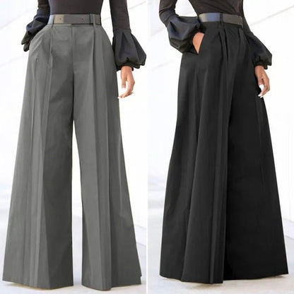 Dames Broek Wijde Pijpen Hoge Taille Comfortabele Zittende Broek