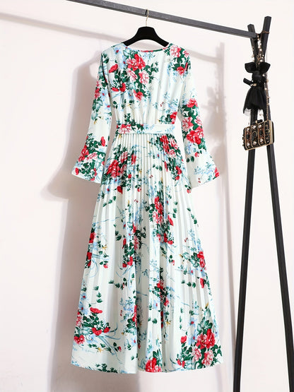 Bloemenjurk Geplooide Zomerjurk voor Vrouw