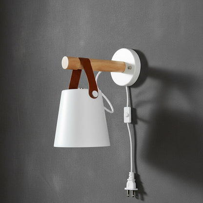 Scandinavische Wandlamp Hout voor Slaapkamer – Minimalistisch Natuurhout Lichtpunt Wit of Zwart