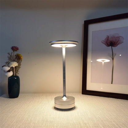 Draagbare Tafellamp Oplaadbaar met Touch Bediening en Drie Lichtstanden Metaal