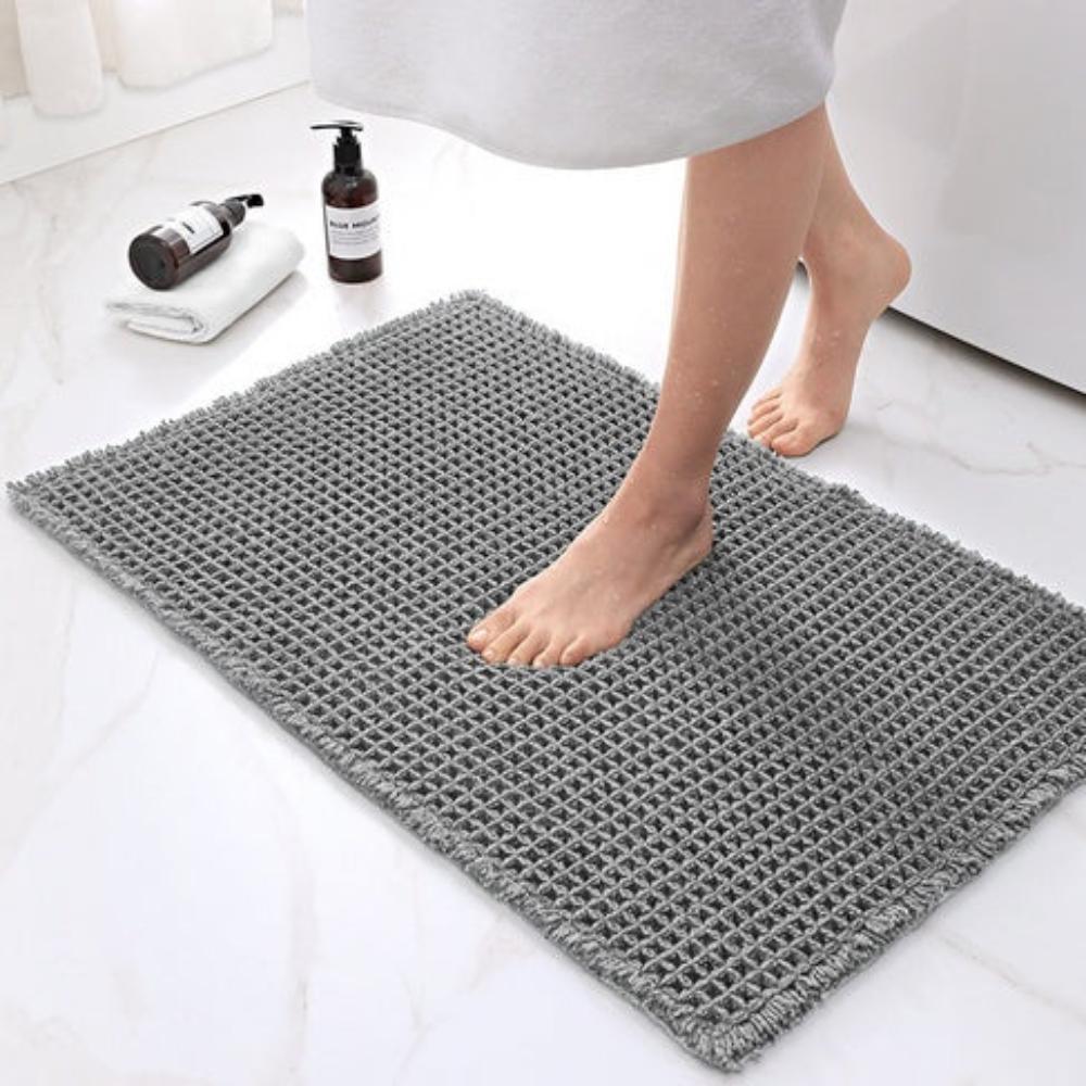 Badmat Wafelstructuur Absorberend Antislip Beige Badkamer Douchemat Sneldrogend Zacht Vloermat Spa Stijl