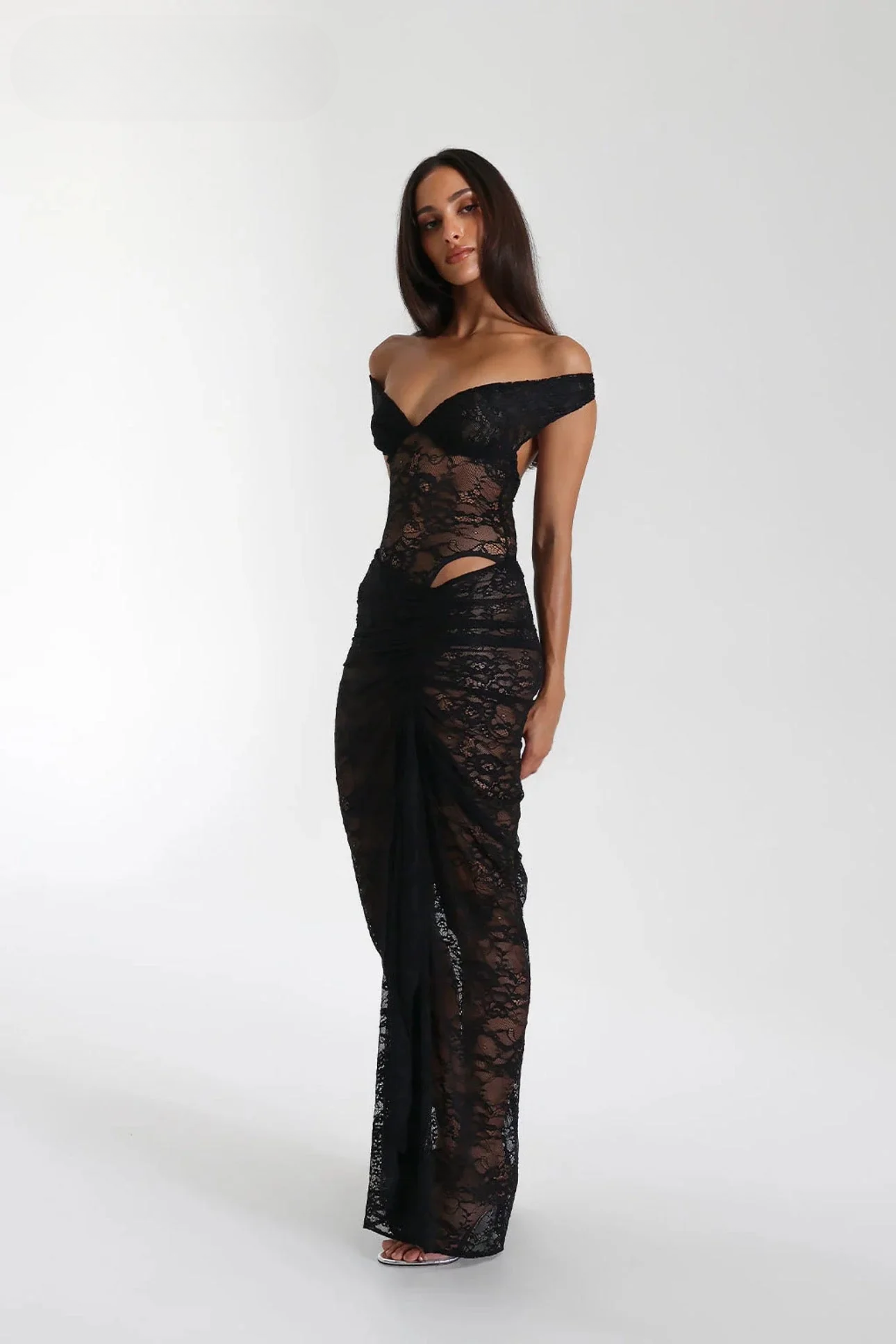 Midi Jurk van Kant - Elegante Luxe Jurk voor Vrouw