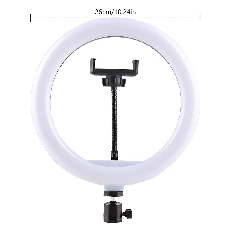 LED-ringlamp 26 cm met verstelbaar statief 55 cm voor fotografie en video