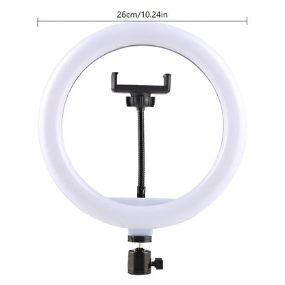 LED-ringlamp 26 cm met verstelbaar statief 55 cm voor fotografie en video