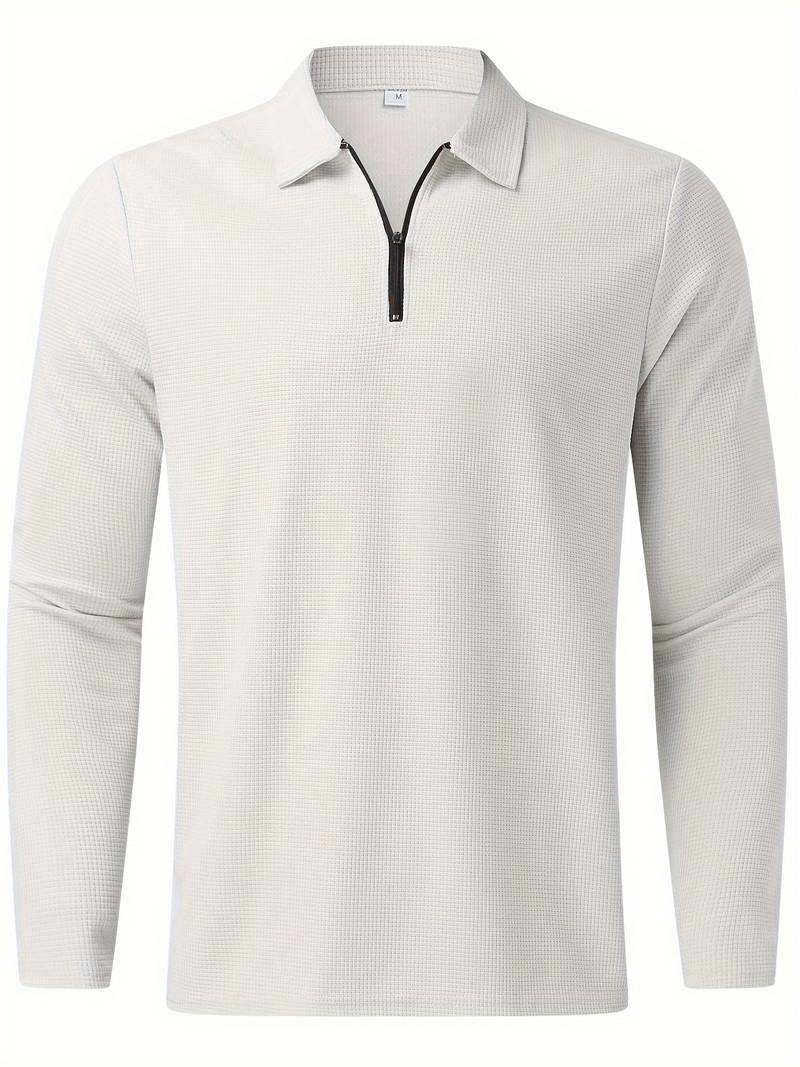 Heren Wafelshirt Lange Mouwen V-Hals Casual Kleding