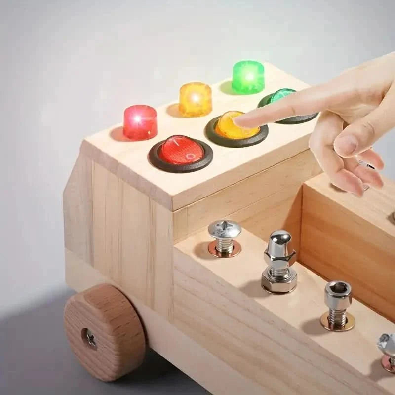 Busy Board Hout Montessori Fijne Motoriek Peuter Educatief Speelgoed LED