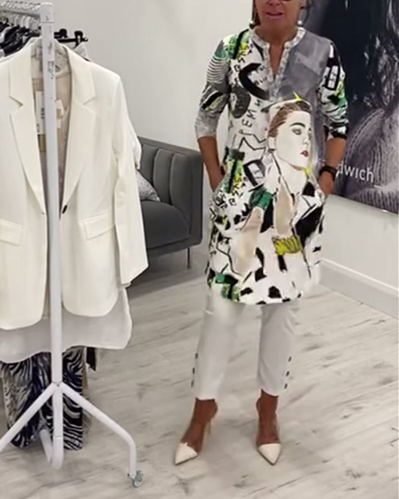 Vrouwen Top Lango Met Print