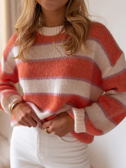 Dames Trui Gestreept Met Colorblock Pasvorm