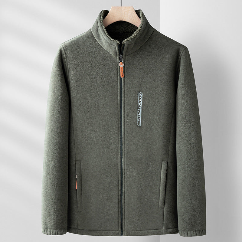 Daan | Dubbelzijdige fleecejas in de kleur Groen voor heren in Lounge stijl ideaal voor de herfst.