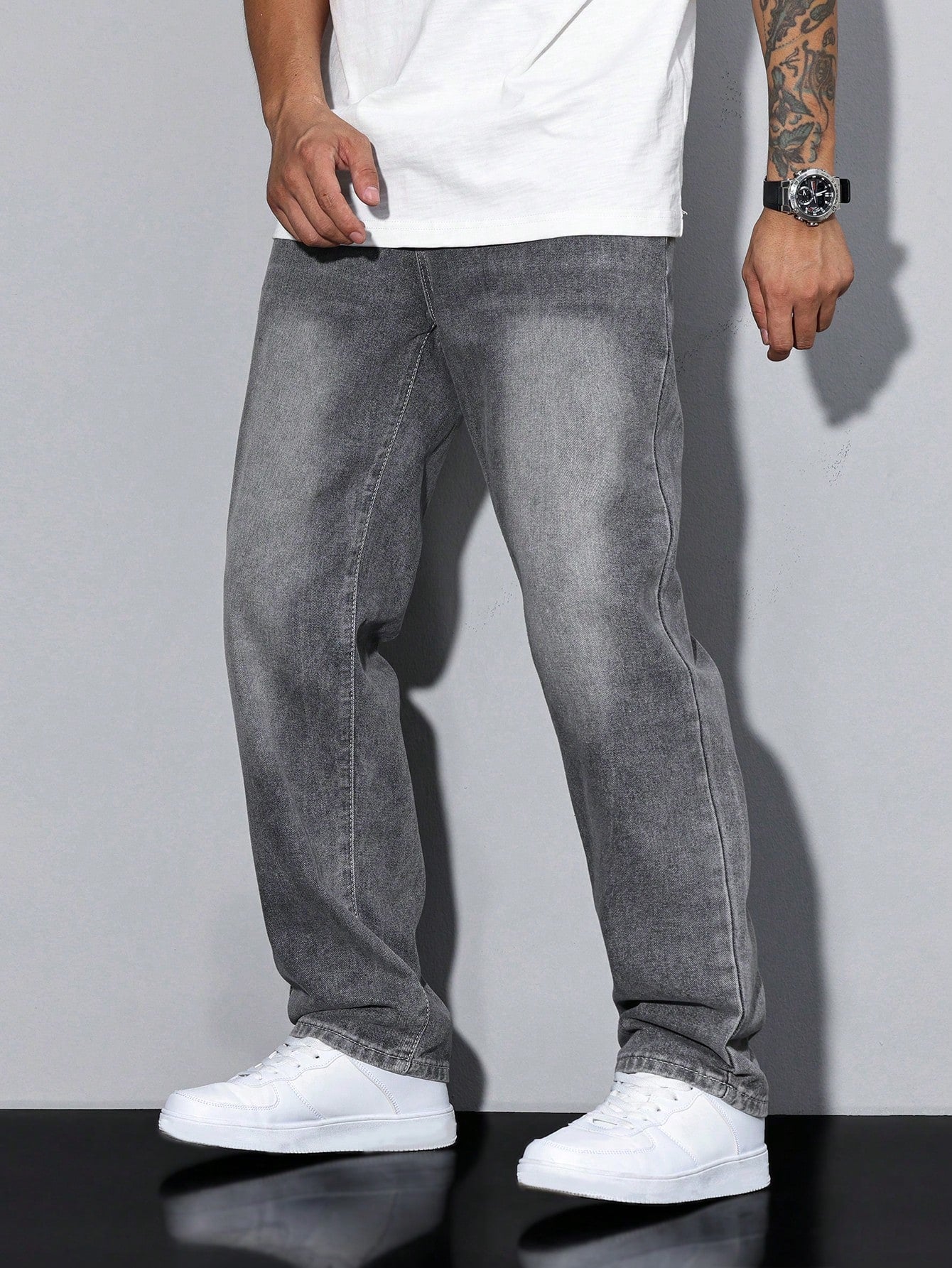 Heren Spijkerbroek Regular Fit Rechte Pasvorm Jeans