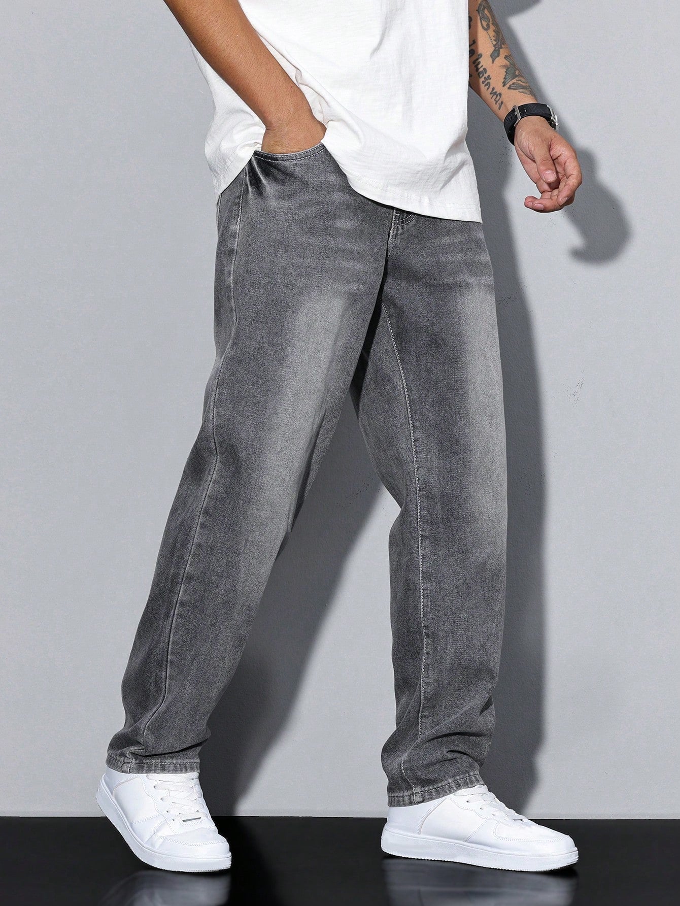 Heren Spijkerbroek Regular Fit Rechte Pasvorm Jeans