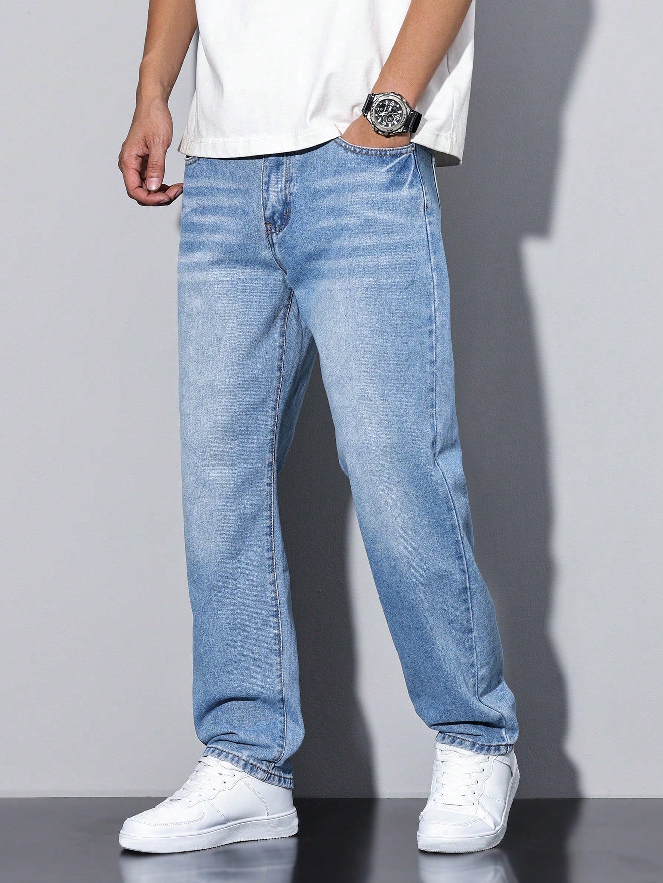 Heren Spijkerbroek Regular Fit Rechte Pasvorm Jeans
