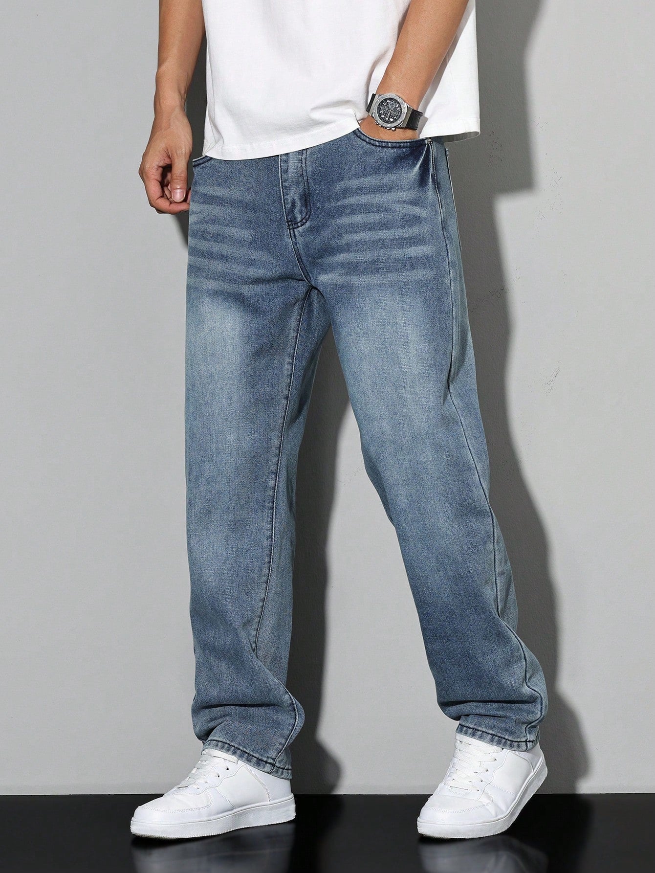 Heren Spijkerbroek Regular Fit Rechte Pasvorm Jeans