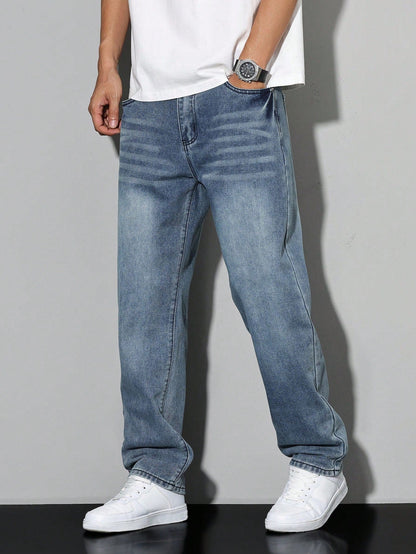 Heren Spijkerbroek Regular Fit Rechte Pasvorm Jeans
