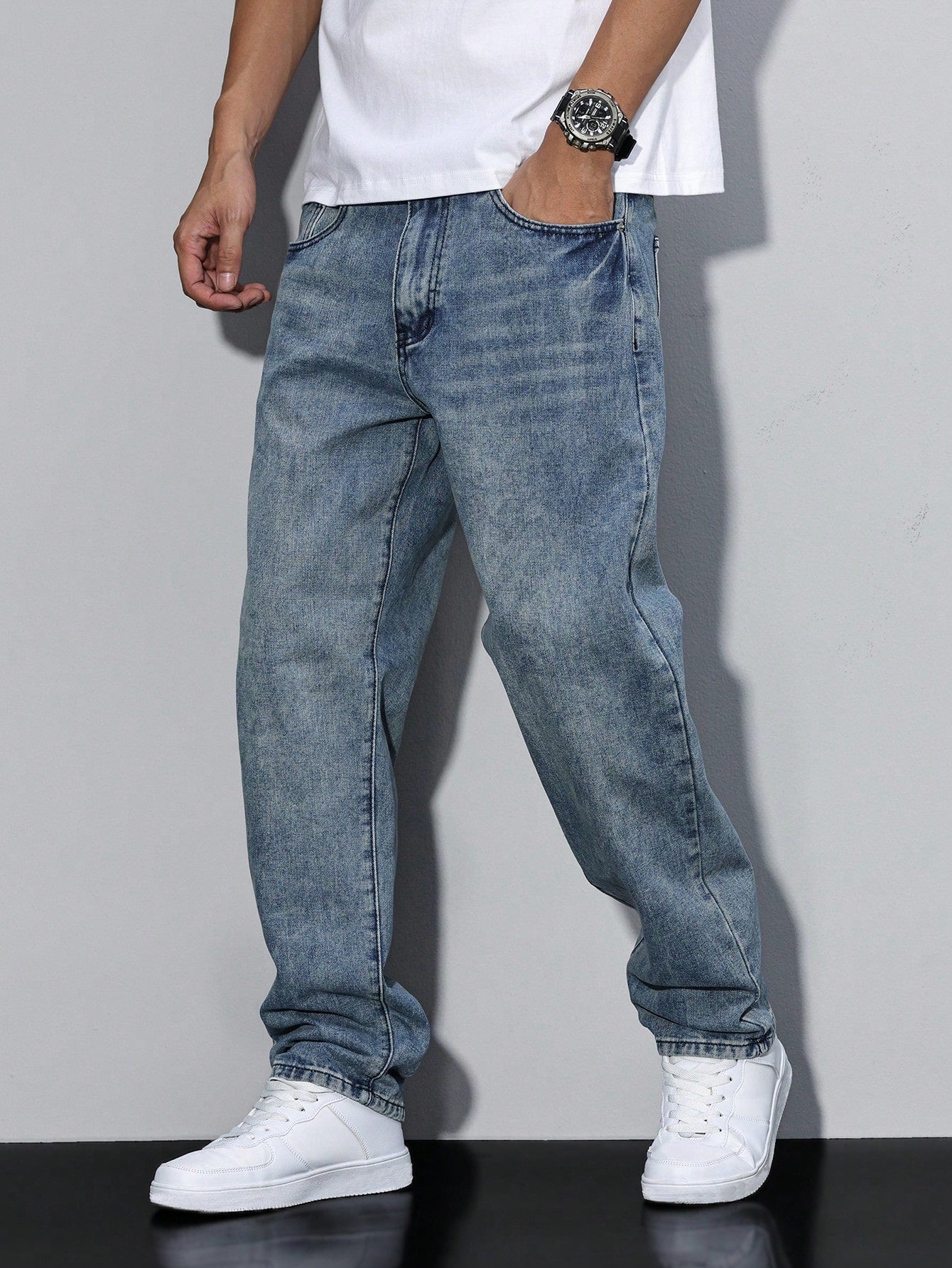 Heren Spijkerbroek Regular Fit Rechte Pasvorm Jeans