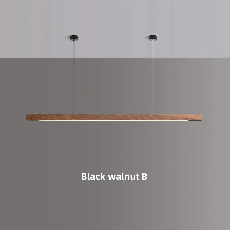 Hanglamp Hout LED Lineair Dimbaar 80cm 120cm 150cm Eettafel Keuken Woonkamer
