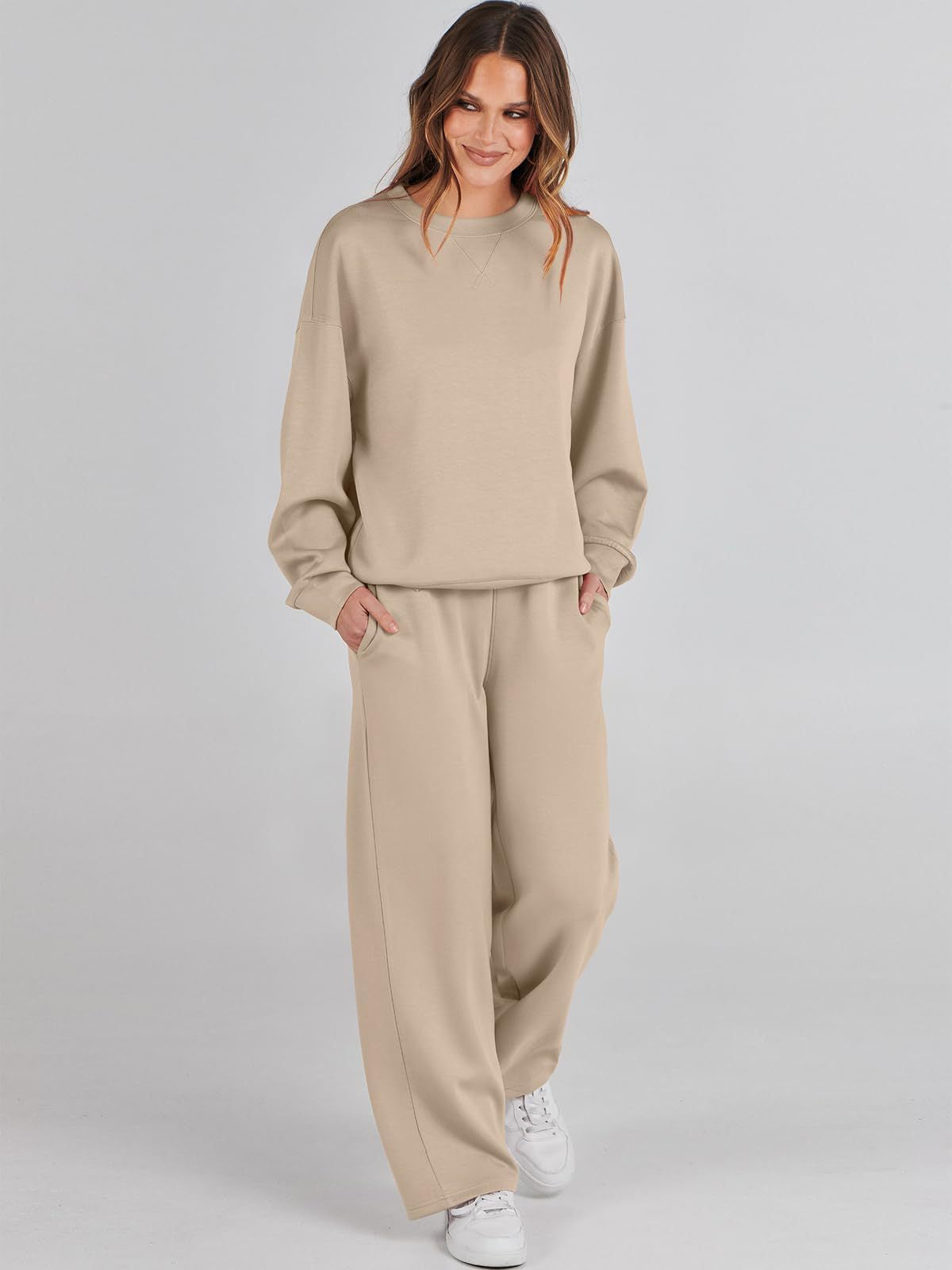 Dames Sweater Set Lange Mouwen Zacht Tweedelig Comfort