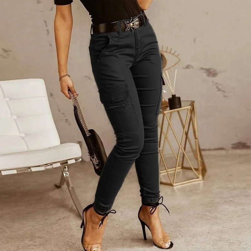 Dames Cargo Broek Jeans Met Steekzakken Comfortabele Zithoogte
