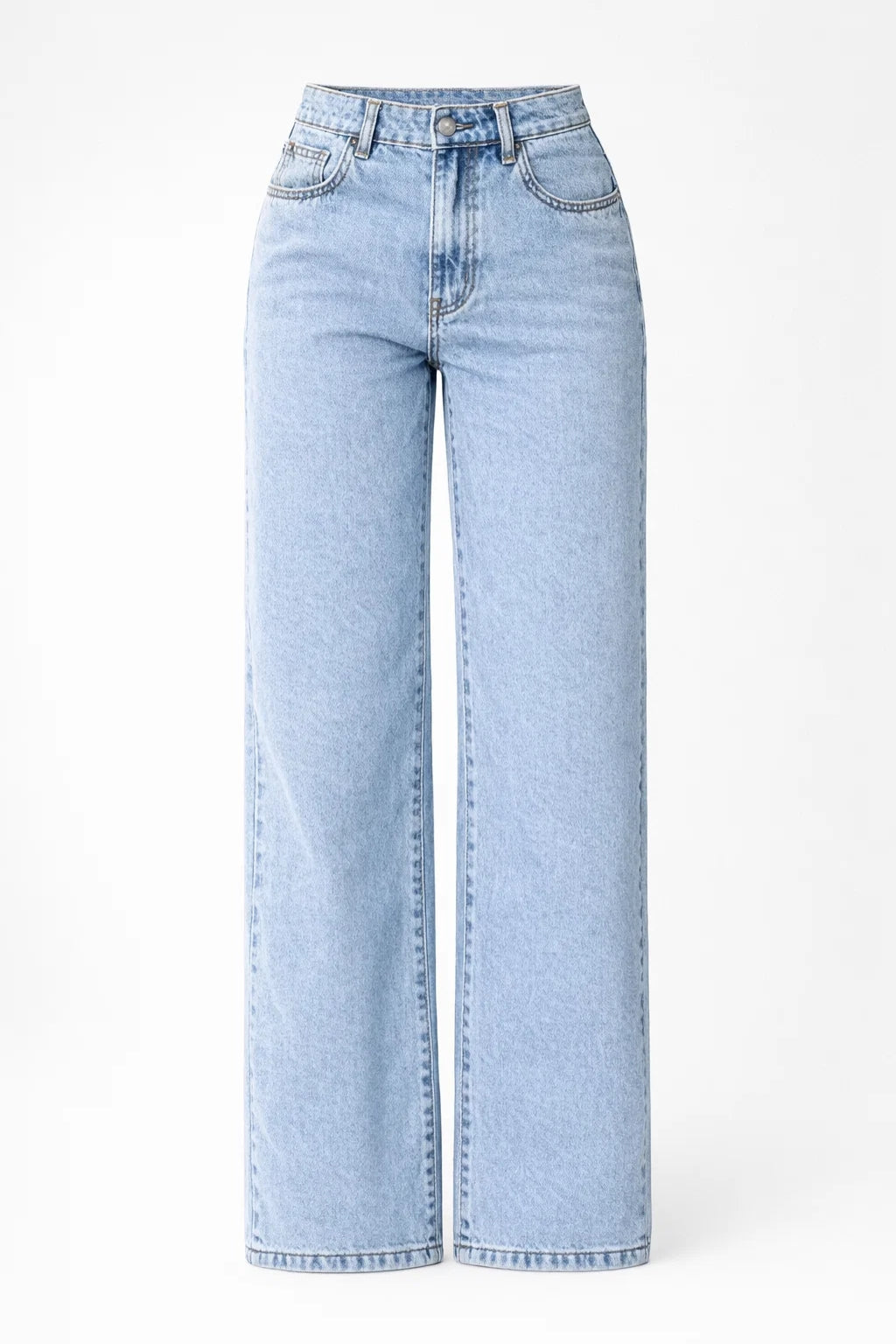 Dames Jeans Wide Leg Hoge Taille Lichte Wassing Casual Stijl - StudioMarella