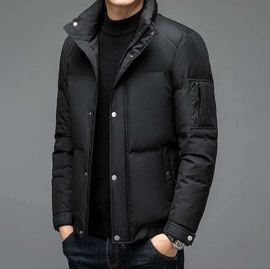 Damien | Puffer donsjack voor heren in de kleur Bruin voor heren in Outdoor stijl ideaal voor de herfst.