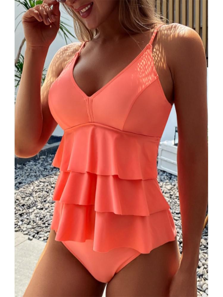 Dames Badpak Zomerse V-hals met Volants en Flatterend Design