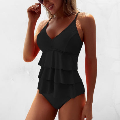 Dames Badpak Zomerse V-hals met Volants en Flatterend Design