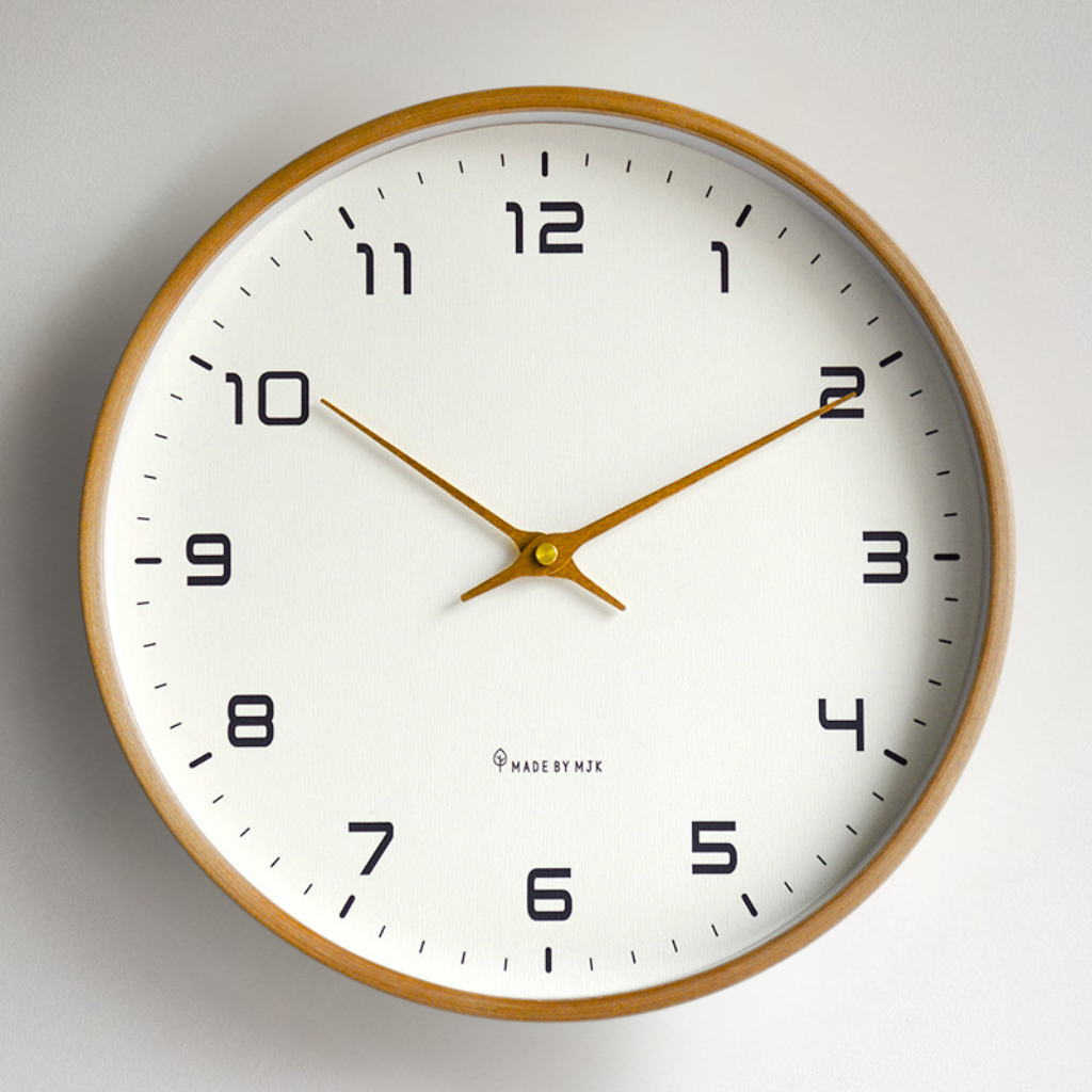 Houten Wandklok Stil Uurwerk Scandinavisch Design Ø25 cm Ø30 cm Natuurlijke Houtlook Geruisloos Kwartsuurwerk Woonkamer Slaapkamer