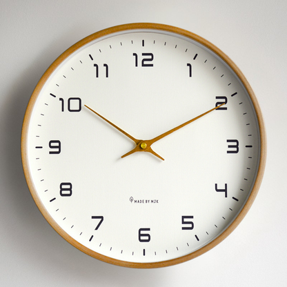 Houten Wandklok Stil Uurwerk Scandinavisch Design Ø25 cm Ø30 cm Natuurlijke Houtlook Geruisloos Kwartsuurwerk Woonkamer Slaapkamer