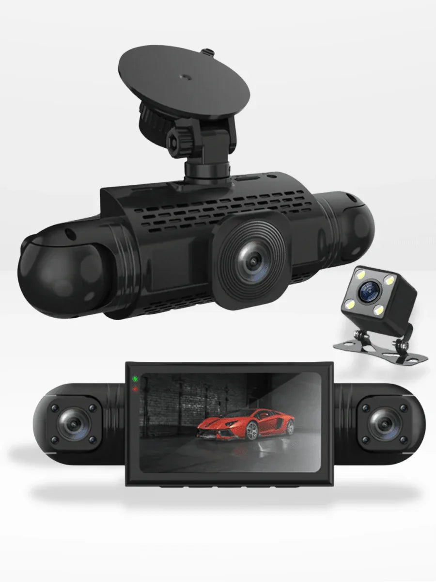 Dashcam met 360° Panoramische Visie Full HD Nachtzicht Auto Camera Parkeerbewaking Veiligheid Opname