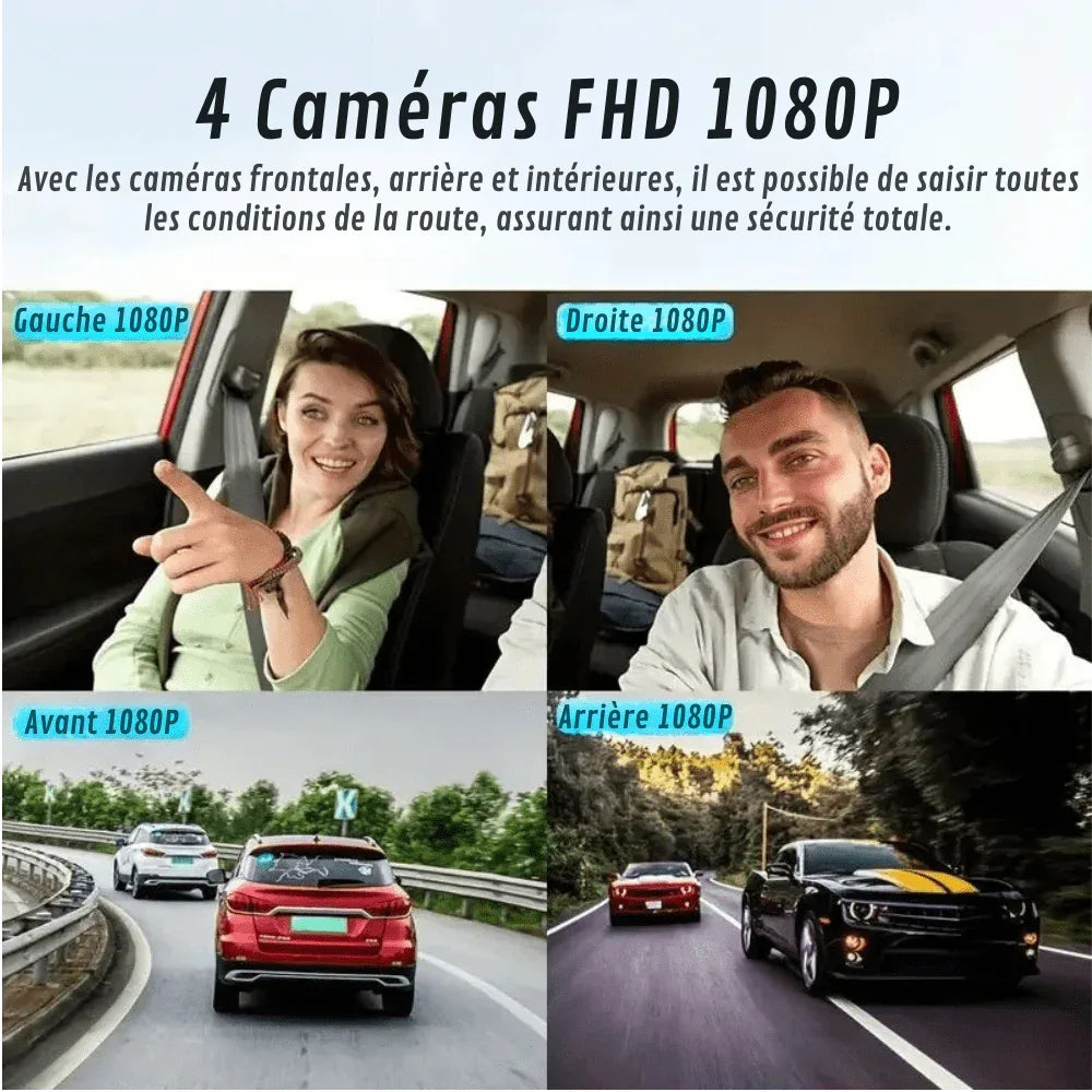 Dashcam met 360° Panoramische Visie Full HD Nachtzicht Auto Camera Parkeerbewaking Veiligheid Opname