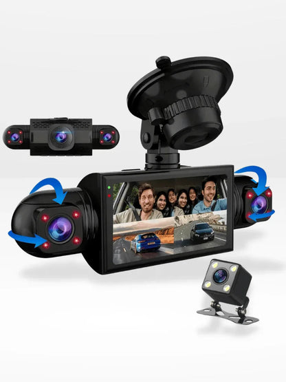 Dashcam met 360° Panoramische Visie Full HD Nachtzicht Auto Camera Parkeerbewaking Veiligheid Opname