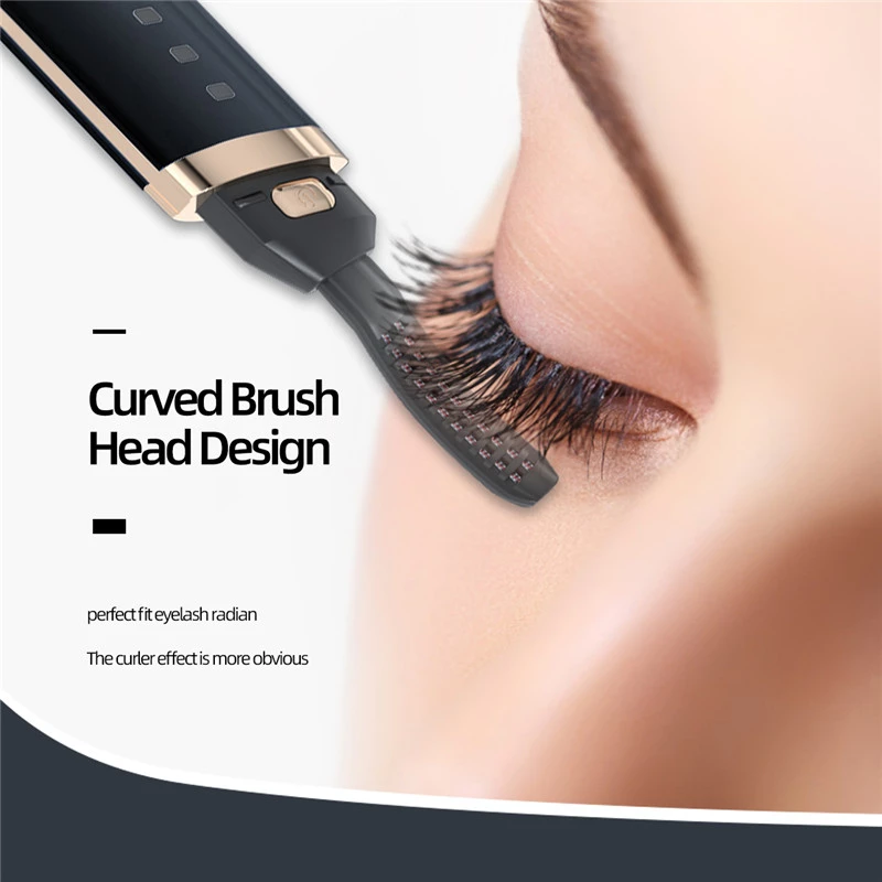 Verwarmde Elektrische Wimperlifter met Kamvorm en 3 Temperatuurstanden voor Langdurige Curl