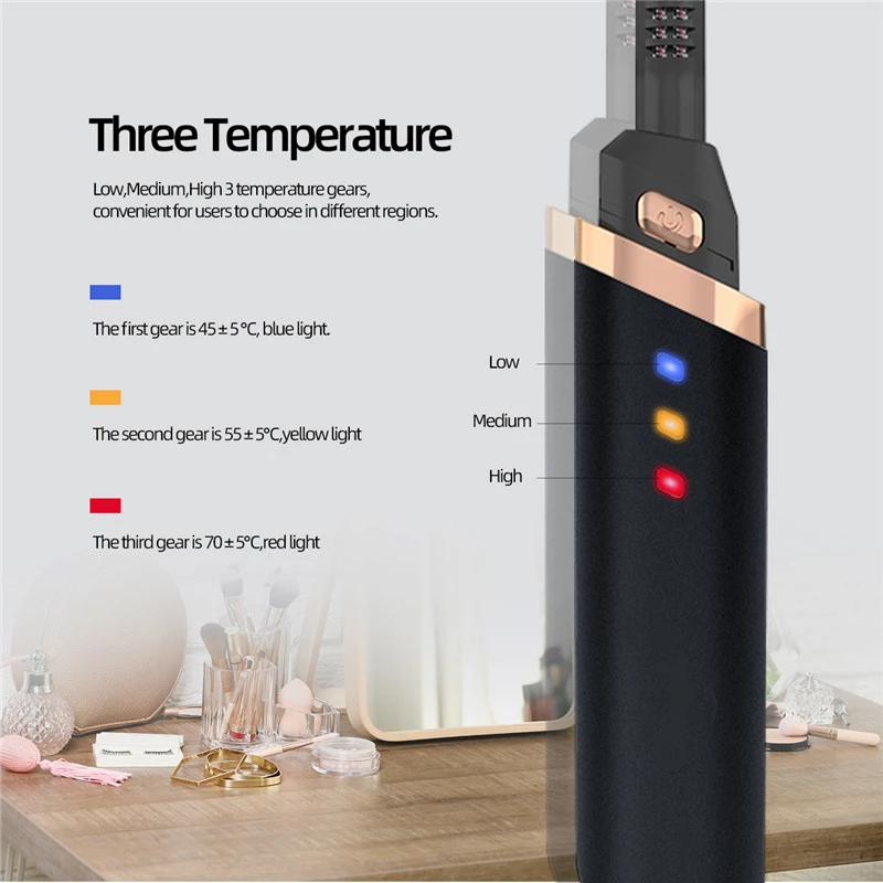 Verwarmde Elektrische Wimperlifter met Kamvorm en 3 Temperatuurstanden voor Langdurige Curl