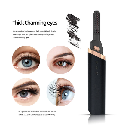 Verwarmde Elektrische Wimperlifter met Kamvorm en 3 Temperatuurstanden voor Langdurige Curl