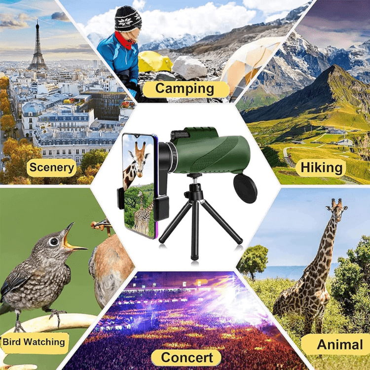 Compacte 600x Ultra-Zoom Monoculair met HD-Lens – Lichtgewicht Telescoop voor Wandelingen, Vogels Kijken en Sportevenementen