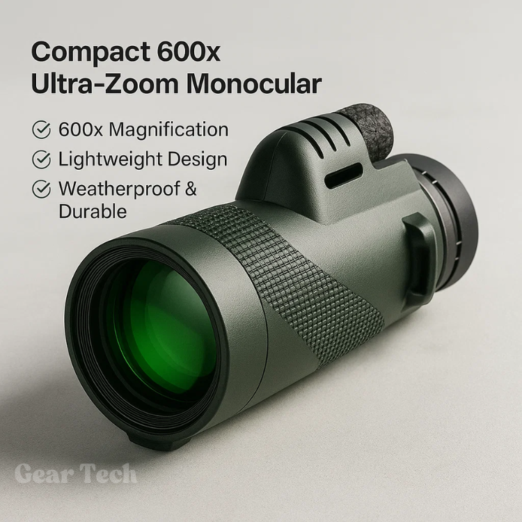 Compacte 600x Ultra-Zoom Monoculair met HD-Lens – Lichtgewicht Telescoop voor Wandelingen, Vogels Kijken en Sportevenementen