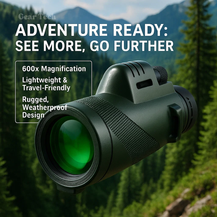 Compacte 600x Ultra-Zoom Monoculair – HD Lens, Lichtgewicht, Ideaal voor Wandelen, Vogels Kijken en Sportevenementen
