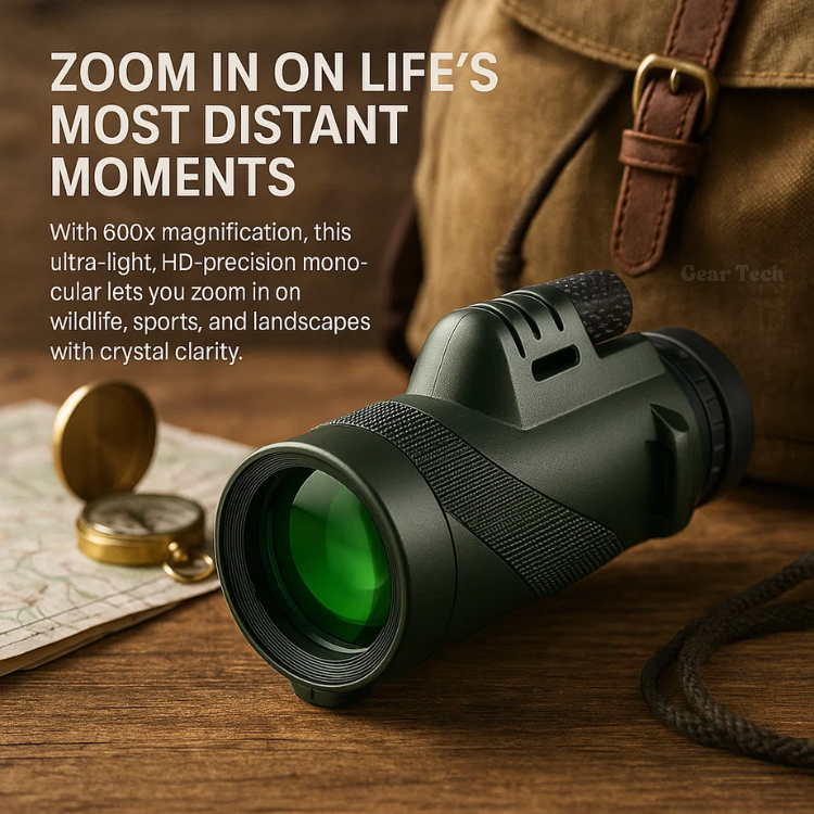 Compacte 600x Ultra-Zoom Monoculair met HD-Lens – Lichtgewicht Telescoop voor Wandelingen, Vogels Kijken en Sportevenementen
