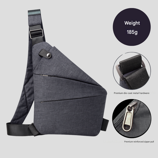 Crossbody Organizer Tas met Verborgen Ritsen – Veilige Reistas met RFID-Bescherming – Diefstalwerend en Waterafstotend