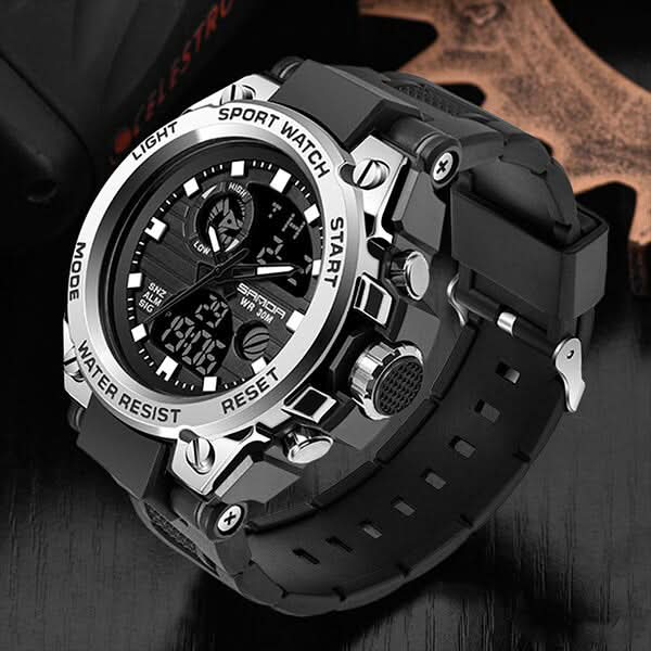 Multifunctioneel Horloge met Analoge en Digitale Display voor Heren