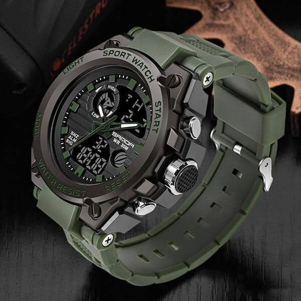 Multifunctioneel Horloge met Analoge en Digitale Display voor Heren